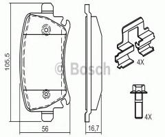 Bosch 0986494595 klocki hamulc. vw passat 05- tył, audi tt (8j3), seat altea (5p1)