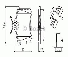 Bosch 0986494596 klocki hamulc. peugeot 308  07- tył, audi a8 (4d2, 4d8), citroËn c4 ii (b7)