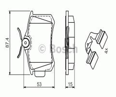 Bosch 0986494597 klocki hamulc. renault scenic 98- tył, renault megane i grandtour (ka0/1_)