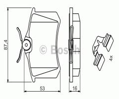 Bosch 0986494600 klocki hamulc. renault megane  08- tył, audi a4 (8e2, b6)