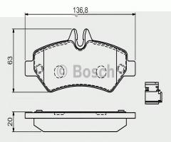 Bosch 0986494601 klocki hamulc. mercedes sprinter  06- tył