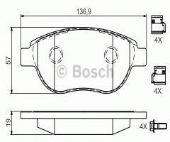 Bosch 0986494602 klocki hamulc. peugeot 307  01-, citroËn xsara picasso (n68), peugeot 307 (3a/c)