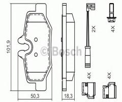 Bosch 0986494603 klocki hamulc. mercedes vito  03- tył