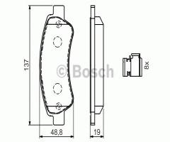 Bosch 0986494604 klocki hamulc. citroen jumper  06- tył, citroËn jumper autobus