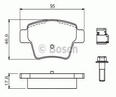 Bosch 0986494605 klocki hamulc. citroen c4  04- tył, citroËn c4 i (lc_), peugeot 307 (3a/c)
