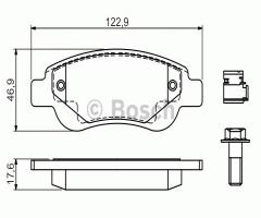 Bosch 0986494606 klocki hamulc. citroen jumper  06-, citroËn c1 (pm_, pn_), peugeot 107