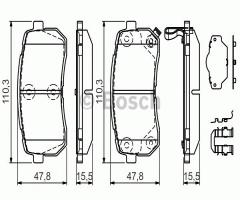 Bosch 0986494608 klocki hamulc. kia carnival  06-  tył, hyundai h-1 travel (tq)