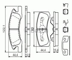 Bosch 0986494610 klocki hamulc. daihatsu cuore  03-, daihatsu cuore vii (l251)