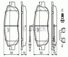 Bosch 0986494615 klocki hamulc. audi a4 00- tył, citroËn jumpy (u6u), fiat scudo combinato (220p)