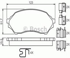 Bosch 0986494616 klocki hamulc. mazda 323  98-03, mazda 323 s vi (bj)