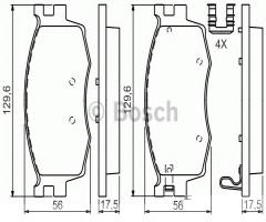 Bosch 0986494617 klocki hamulc. kia rio ii  05-, hyundai i20 (pb, pbt), kia rio ii (jb)