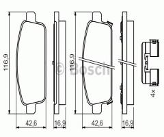 Bosch 0986494634 klocki hamulc. opel astra j  09- tył, chevrolet orlando (j309)