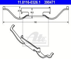 Ate 11.8116-0326 sprężyna zacisku hamulcowego vw sharan 02-10 przód, citroËn c4 grand picasso ii