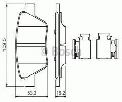 Bosch 0986494643 klocki hamulc. skoda superb  08- tył, audi a1 (8x1, 8xf), seat altea xl (5p5, 5p8)
