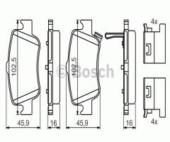Bosch 0986494651 klocki hamulc. toyota auris  07- tył