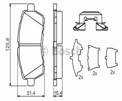 Bosch 0986494652 klocki hamulc. ford fiesta  07-, ford fiesta vi
