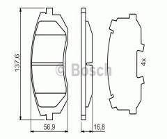 Bosch 0986494653 klocki hamulc. subaru forester  02-, subaru forester (sh)
