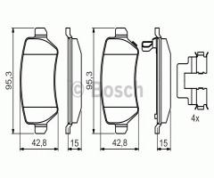 Bosch 0986494654 klocki hamulc. opel astra g 98- tył, meriva 03-tył, kia venga (yn), opel meriva