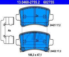 Ate 13.0460-2755 klocki hamulcowe opel insignia 08- tył z akustycznym czujnikiem zużycia