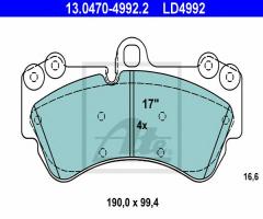 Ate 13.0470-4992 klocki hamulcowe vw touareg 02-, porsche cayenne (955), vw touareg (7la, 7l6, 7l7)