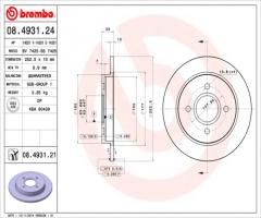 Brembo 08.4931.21 tarcza hamulc. ford focus  98-04 tył, ford fiesta v (jh_, jd_)