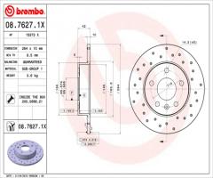 Brembo 08.7627.1x tarcza hamulc. opel astra g  98- tył, chevrolet zafira (f75)