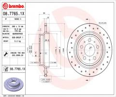 Brembo 08.7765.1x tarcza hamulc. volvo s60  00-09 tył, volvo s60 i