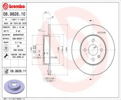 Brembo 08.9826.11 tarcza hamulc. opel meriva  03-10 tył, opel combo nadwozie pełne / kombi