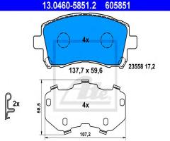 Ate 13.0460-5851 klocki hamulcowe subaru forester 97-00 z akustycznym czujnikiem zużycia