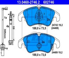 Ate 13.0460-2746 klocki hamulcowe audi a4 (b8) 07- przód, audi a5 (8t3)