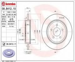 Brembo 08.b412.11 tarcza hamulc. mazda tribute  04-08 tył, ford maverick, mazda tribute (ep)