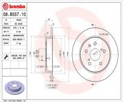 Brembo 08.b557.10 tarcza hamulc. fiat sedici  06- tył, fiat sedici, suzuki sx4 sedan (gy)