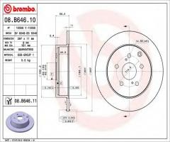 Brembo 08.b646.11 tarcza hamulc. toyota verso  09- tył, toyota verso (_aur2_, _zgr2_)