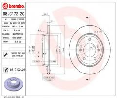 Brembo 08.c172.21 tarcza hamulc. hyundai i30  11- tył, hyundai i30 (gd), kia cee`d