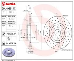 Brembo 09.4939.1x tarcza hamulc. fiat bravo  07- przód, fiat 500 (312), citroËn nemo kombi