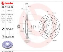 Brembo 09.5196.1x tarcza hamulc. citroen saxo,xsara peugeot 206, 306, citroËn ax (za-_)