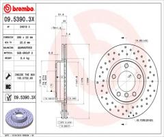Brembo 09.5390.3x tarcza hamulc. bmw 3 e36  91-01 went., bmw 3 (e36)