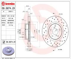 Brembo 09.5674.2x tarcza hamulc. subaru forester  97-05, toyota gt 86 coupe (zn6_)