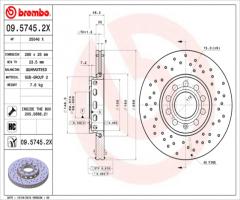 Brembo 09.5745.2x tarcza hamulc. audi a6  94-04, audi 100 (4a, c4), seat exeo (3r2)