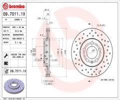 Brembo 09.7011.1x tarcza hamulc. skoda octavia  96-, audi a1 (8x1, 8xf), seat cordoba (6l2)