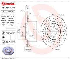 Brembo 09.7012.1x tarcza hamulc. skoda octavia  96-, audi a3 (8l1), seat leon (1m1)