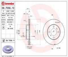 Brembo 09.7056.11 tarcza hamulc. mitsubishi carisma  95-99, mitsubishi carisma (da_)