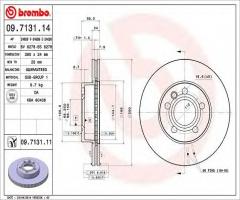 Brembo 09.7131.11 tarcza hamulc. vw t4  96-03 went.
