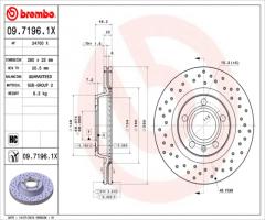 Brembo 09.7196.1x tarcza hamulc. vw passat  96-00, audi a4 (8d2, b5), seat exeo (3r2)
