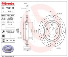 Brembo 09.7702.1x tarcza hamulc. bmw 3 e46  98-05 tył, bmw 3 (e46)