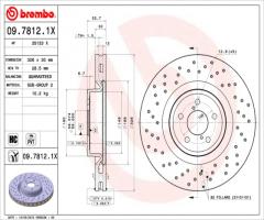 Brembo 09.7812.1x tarcza hamulc. subaru impreza wrx  01-06 przód, subaru impreza kombi (gd, gg)