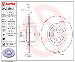 Brembo 09.7880.1x tarcza hamulc. vw bora  98-04 2,3v5 - 2,8v6, seat ibiza iv (6l1)