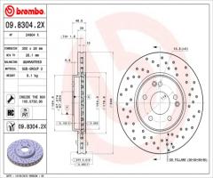 Brembo 09.8304.2x tarcza hamulc. mercedes w203 c-klasa  00-07, mercedes-benz clk (c209)