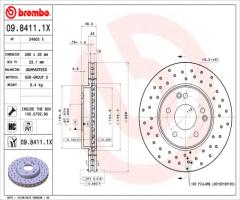 Brembo 09.8411.1x tarcza hamulc. mercedes w203 c-klasa  00-07, mercedes-benz clk (c209)
