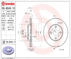 Brembo 09.8545.11 tarcza hamulc. toyota yaris  99-06, toyota mr 2 iii (zzw3_)